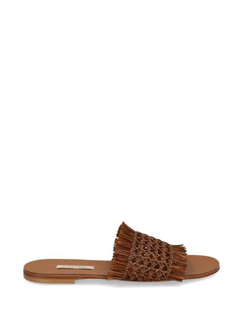 Casadei woven-design fringed sandals - Brown - zdjęcie produktu nr 1