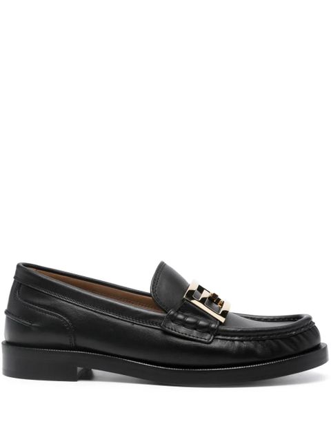 FENDI FF logo-plaque leather loafers - Black - zdjęcie produktu nr 1