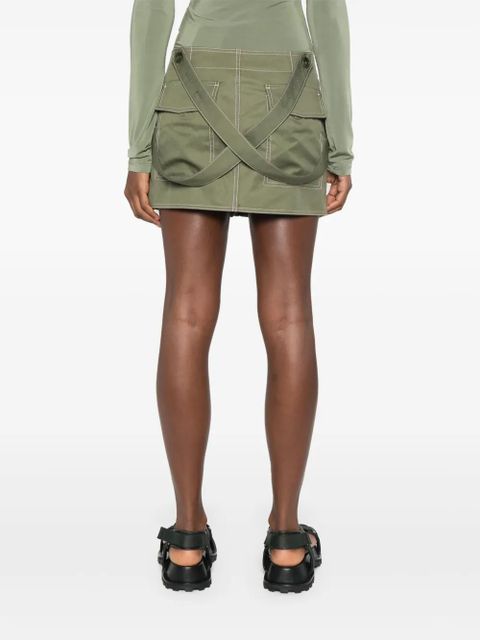 Off-White logo-embroidered mini skirt - Green