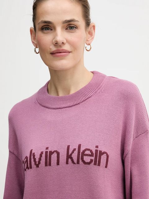 Calvin Klein Jeans sweter bawełniany damski kolor różowy lekki LV047C311G