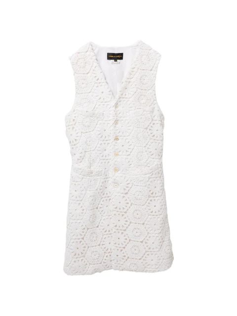 Comme Des Garçons floral-embroidered coat - White - zdjęcie produktu nr 1