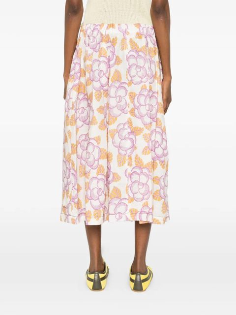 Marni floral-print mid skirt - Neutrals