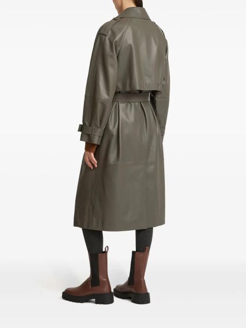 Yves Salomon belted leather trench coat - Grey - zdjęcie produktu nr 2
