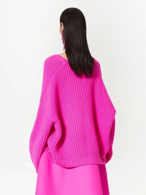Valentino Garavani Couture neckline wool jumper - Pink - zdjęcie produktu nr 2