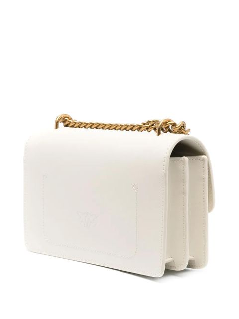 PINKO Love One Classic leather crossbody bag - Neutrals