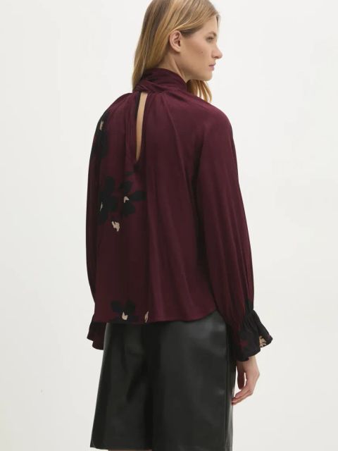 Answear.LAB bluzka damska kolor czerwony wzorzysta