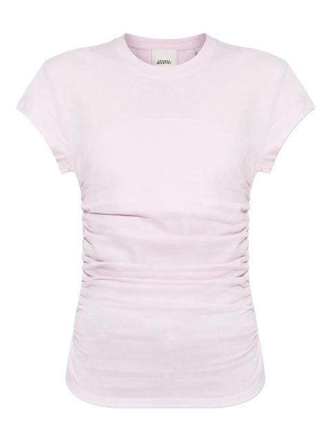 ISABEL MARANT gathered-detail cotton t-shirt - Pink - zdjęcie produktu nr 1