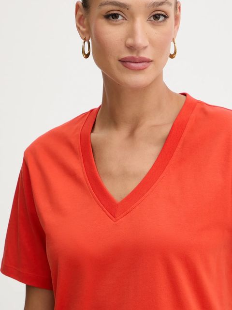 Karl Lagerfeld t-shirt bawełniany damski kolor pomarańczowy B1W17031