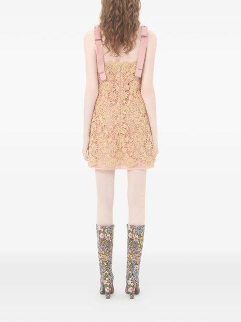 Valentino Garavani guipure straps mini dress - Neutrals