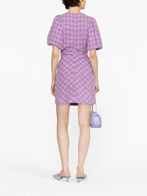 GANNI check-pattern minidress - Pink - zdjęcie produktu nr 2