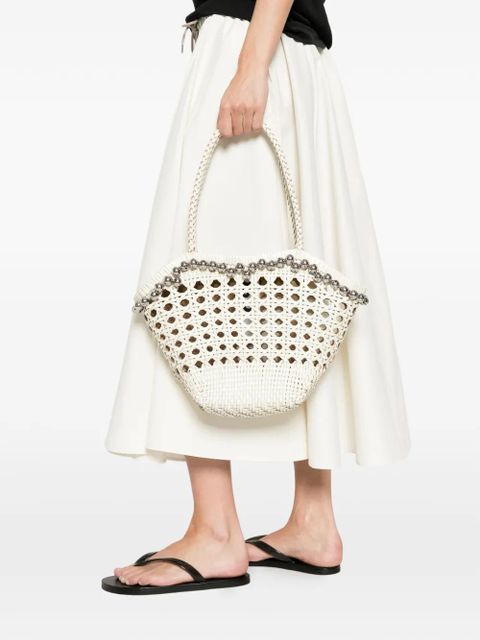 Osoi Lip woven beaded shoulder bag - White - zdjęcie produktu nr 2