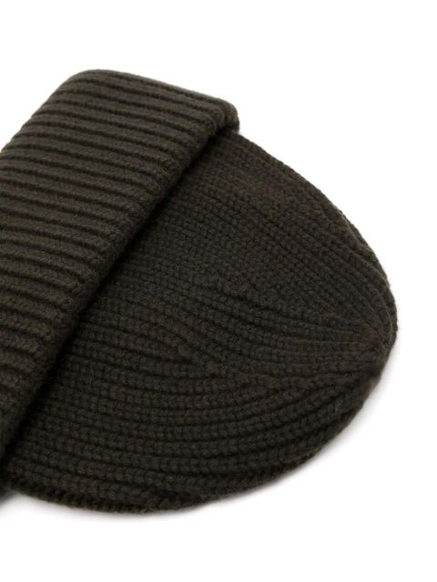 Yves Salomon ribbed-knit turn-up beanie - Green - zdjęcie produktu nr 2