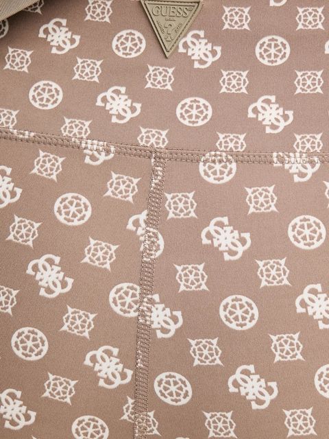 Guess legginsy PEONY damskie kolor beżowy wzorzyste V5YB18 MC03W