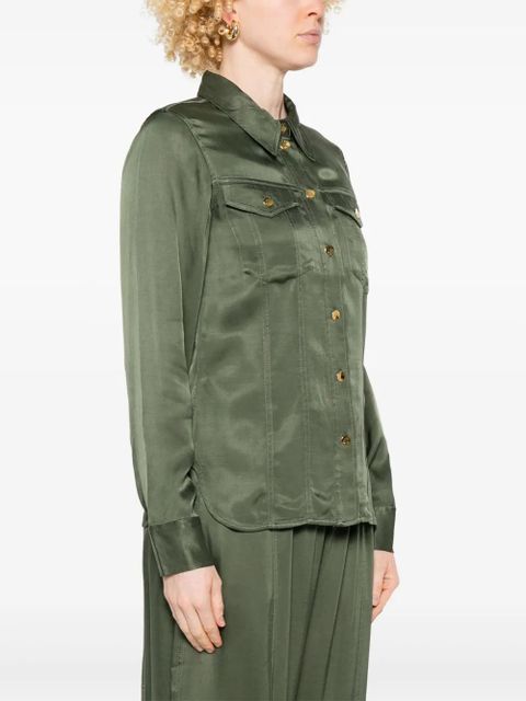 GANNI satin shirt - Green