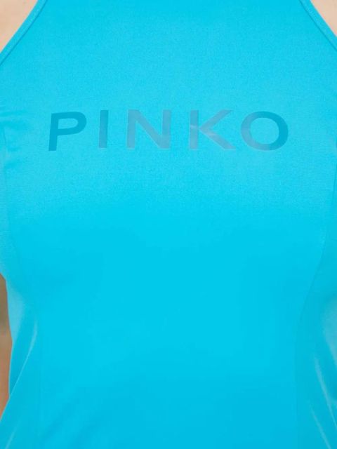 PINKO logo-print racerback mini dress - Blue