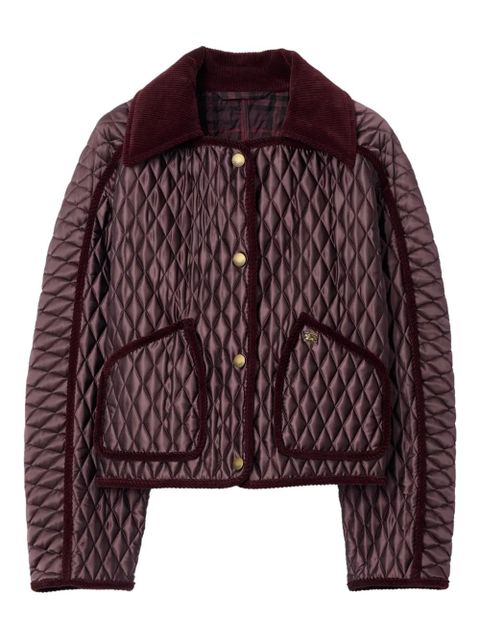 Burberry quilted corduroy-trimmed puffer jacket - Red - zdjęcie produktu nr 1