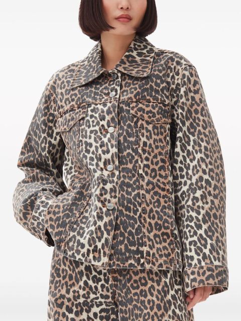 GANNI animal-print jacket - Brown