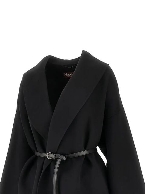 Max Mara shawl-collar belted coat - Black - zdjęcie produktu nr 2