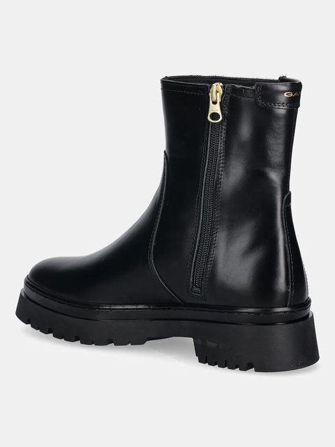 Gant botki skórzane Aligrey damskie kolor czarny na płaskim obcasie 31541155