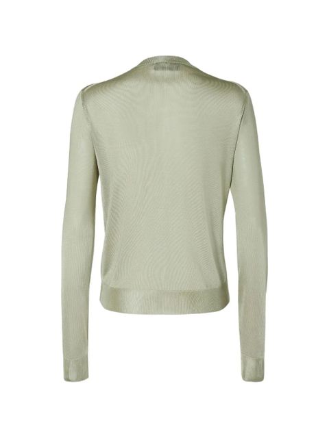 FENDI logo-embroidery cardigan - Green - zdjęcie produktu nr 2