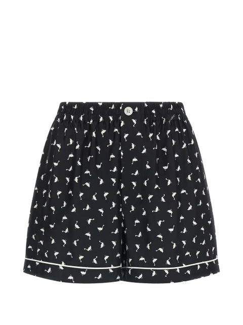 Moschino elastic waistband print shorts - Black - zdjęcie produktu nr 1