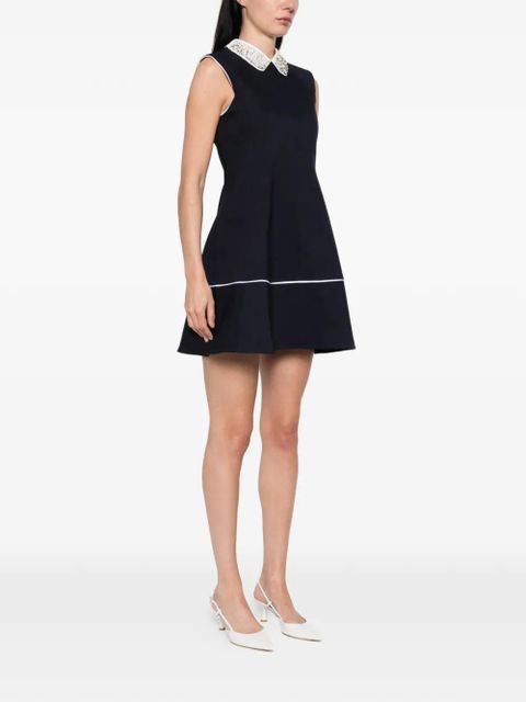 Maje embellished-collar mini dress - Blue