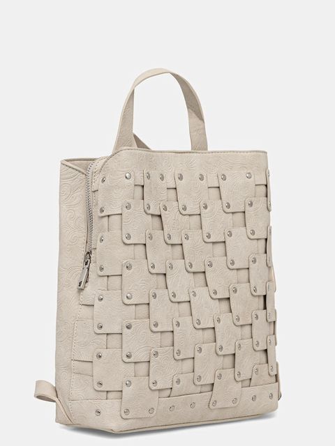 Desigual plecak NEW PATCH 1 PIEDRA damski kolor beżowy mały 25WAKP40 - zdjęcie produktu nr 2