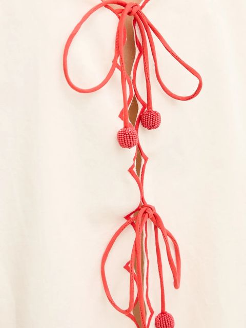 Never Fully Dressed bluzka bawełniana damska kolor beżowy z aplikacją NFDTO1682