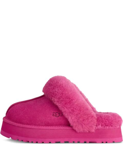 UGG Disquette fur-trim slippers - Pink - zdjęcie produktu nr 1
