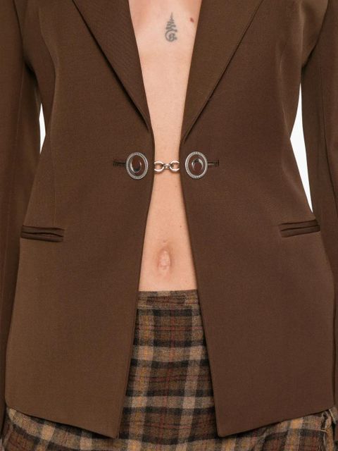 Marine Serre buttoned wool jacket - Brown