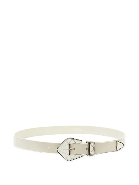 ISABEL MARANT Coraline geometric-buckle belt - Neutrals - zdjęcie produktu nr 1