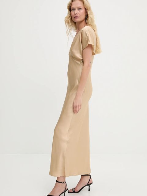 Answear.LAB sukienka kolor beżowy maxi rozkloszowana - zdjęcie produktu nr 2