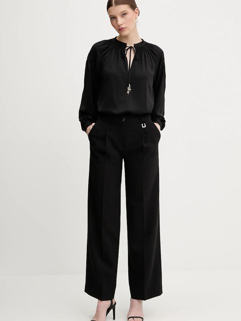 Joop! spodnie damskie kolor czarny proste high waist 30100442 - zdjęcie produktu nr 2