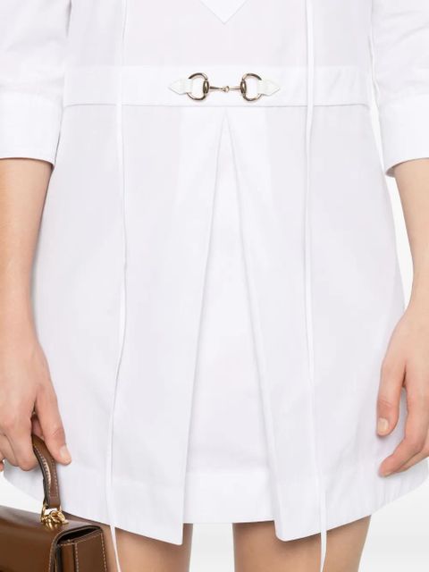 Gucci Horsebit-detail poplin dress - White
