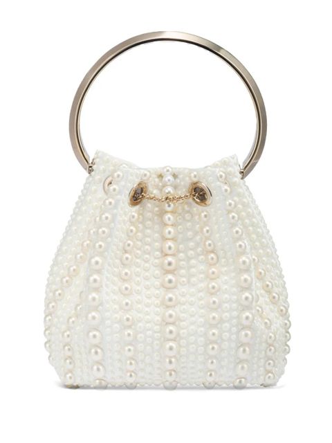Jimmy Choo Bon Bon satin mini bag - Neutrals
