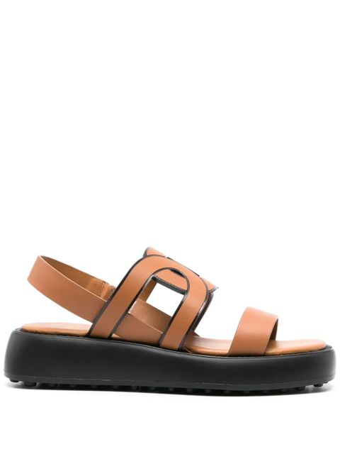 Tod's cut-out chain leather sandals - Brown - zdjęcie produktu nr 1