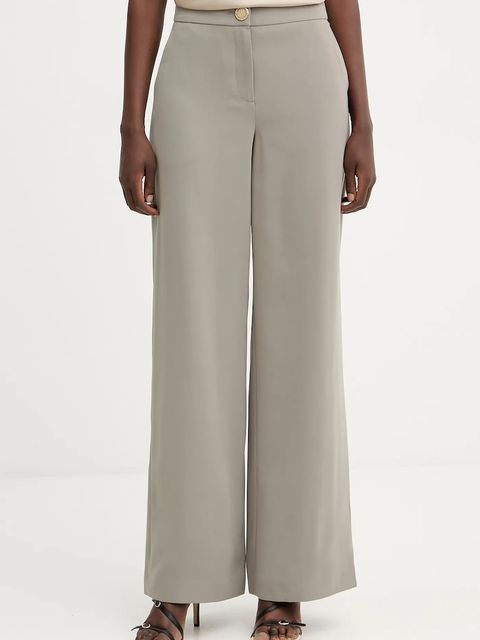 Armani Exchange spodnie damskie kolor zielony proste high waist XW001264 AF16148 - zdjęcie produktu nr 1