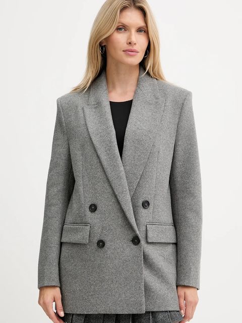 Pinko płaszcz z dodatkiem wełny kolor szary 106099 A2ZU - zdjęcie produktu nr 1