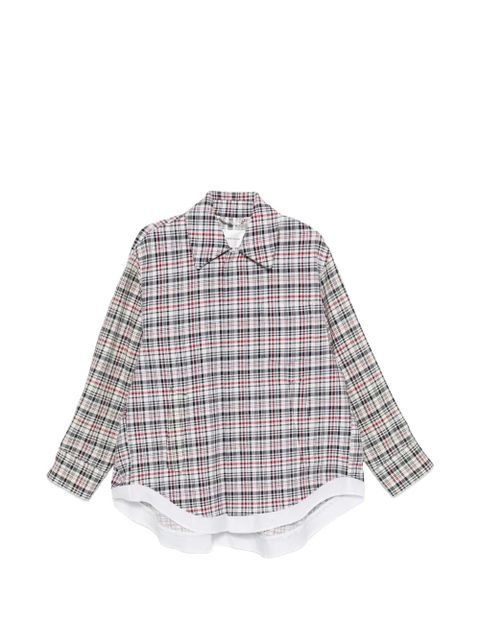 Victoria Beckham Cocoon Shacket check-pattern jacket - White - zdjęcie produktu nr 1