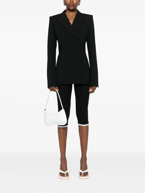 Sportmax peak-lapels wool-blend blazer - Black