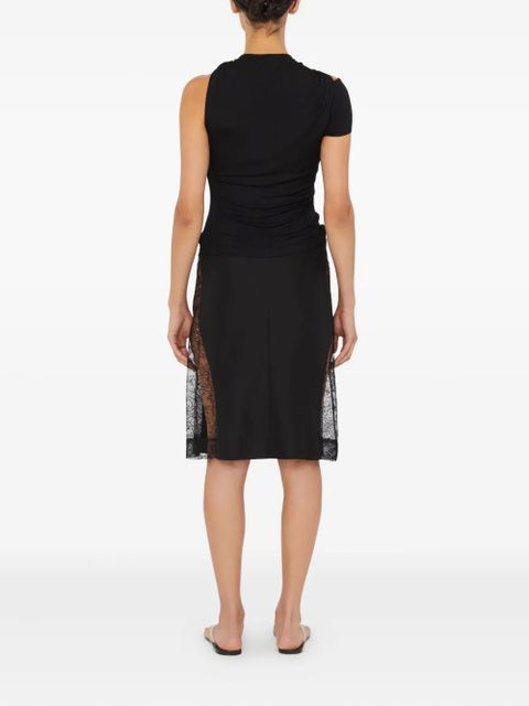 Christopher Esber draped one-shoulder rib top - Black