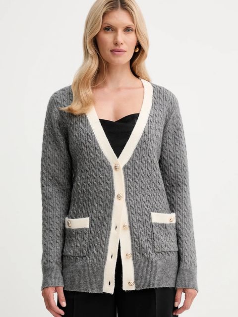 Fracomina kardigan damski kolor szary lekki FR25WT8020K55401 - zdjęcie produktu nr 1