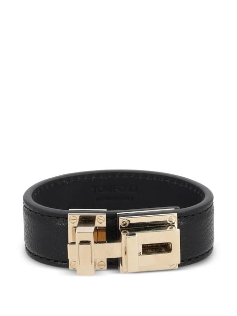 TOM FORD turnlock leather bracelet - Black