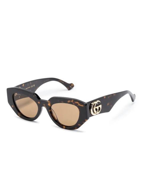 Gucci Eyewear tortoiseshell-effect geometric-frame glasses - Brown - zdjęcie produktu nr 2