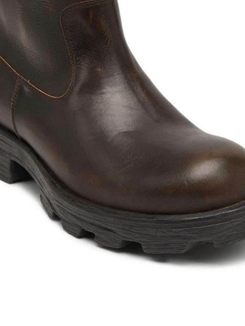Diesel D-Hammer logo-plaque biker boots - Brown