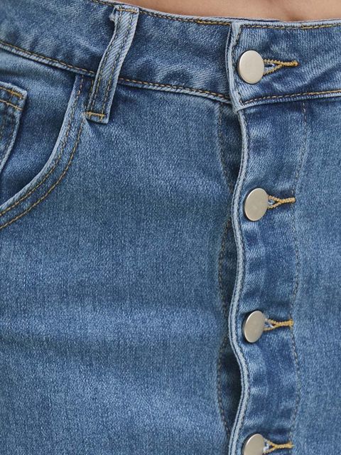 Answear.LAB spódnica jeansowa kolor niebieski midi prosta