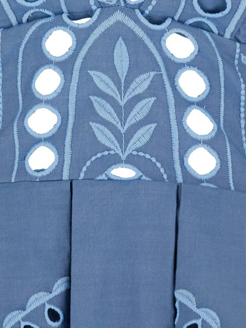 Charo Ruiz Ibiza eyelet-design V-neck mini dress - Blue