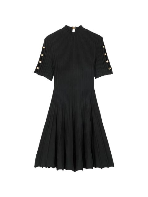 Maje ribbed-knit pleated dress - Black - zdjęcie produktu nr 1