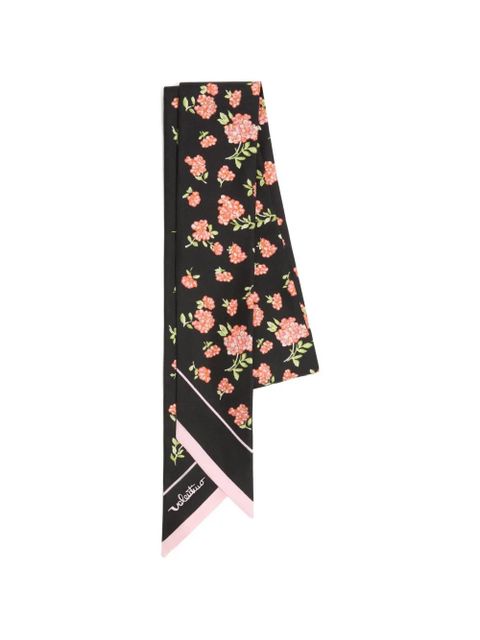 Valentino Garavani ramage fiorellini silk bandeau scarf - Black - zdjęcie produktu nr 1