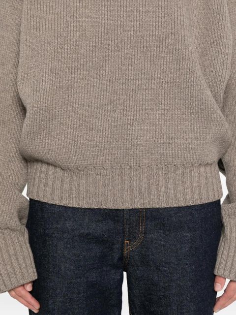 Róhe drop-shoulder ribbed-knit jumper - Brown